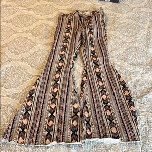 Bohemian Flare Pants with Tribal Print